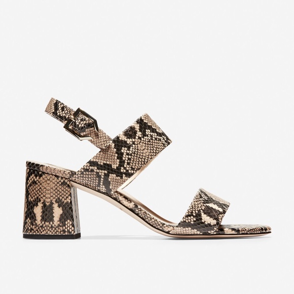 Cole Haan Avani City Snake Leather Heel Sandals - Picture 2 of 7